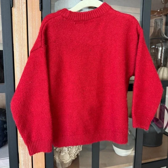 Zara Kids reindeer wool sweater crewneck 3D intarsia toddler girl boy Christmas - Picture 4 of 8